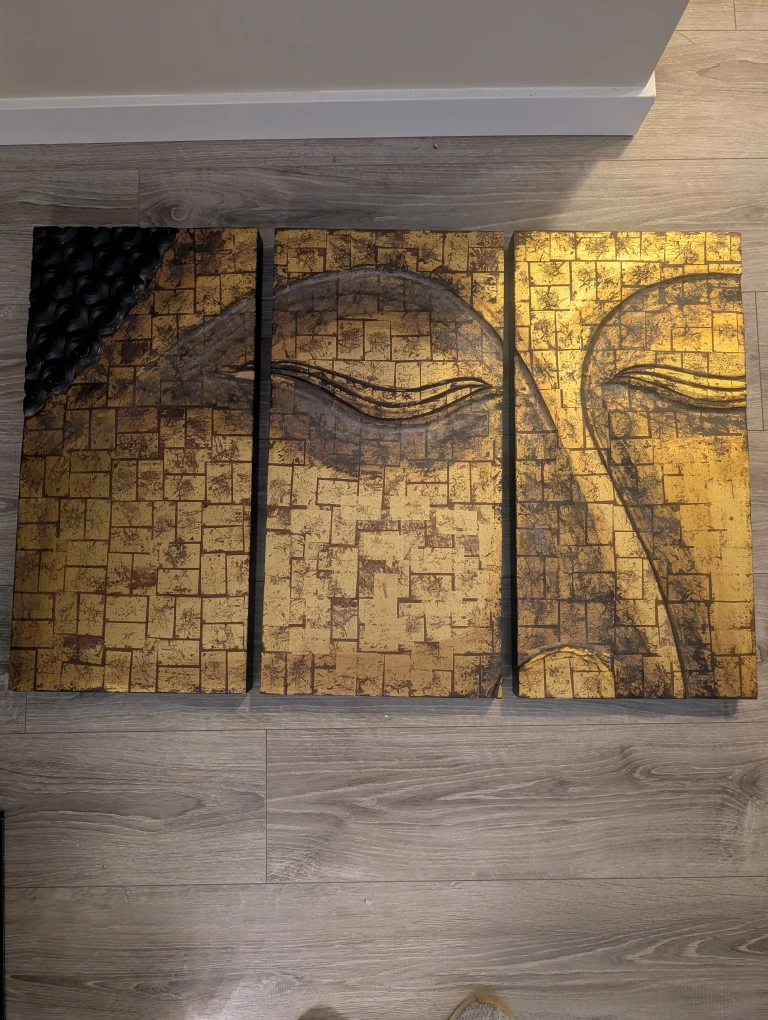 Buddha Face Triptych Wall Art - Pier one