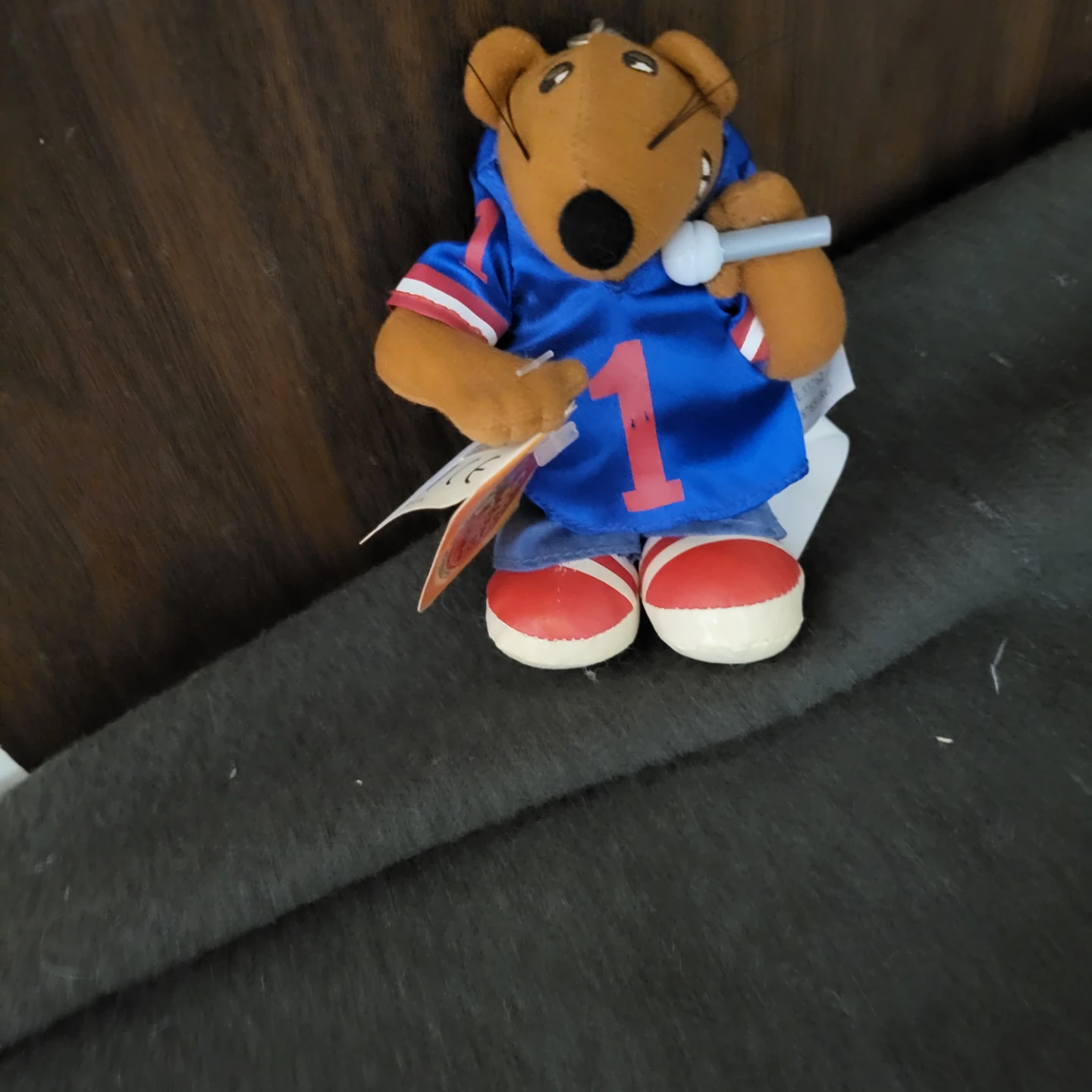 Plush Bear Keychain with Microphone