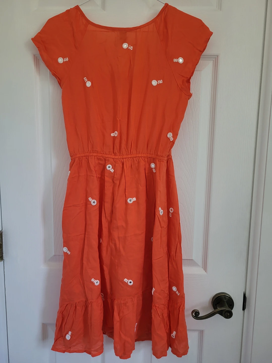 Old Navy Orange Dress with White Embroidery - XS - photo 3