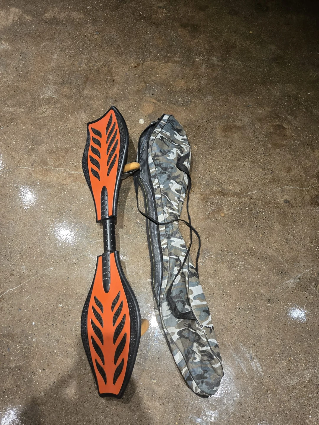 Orange Wave Board with Camouflage Carrying Bag