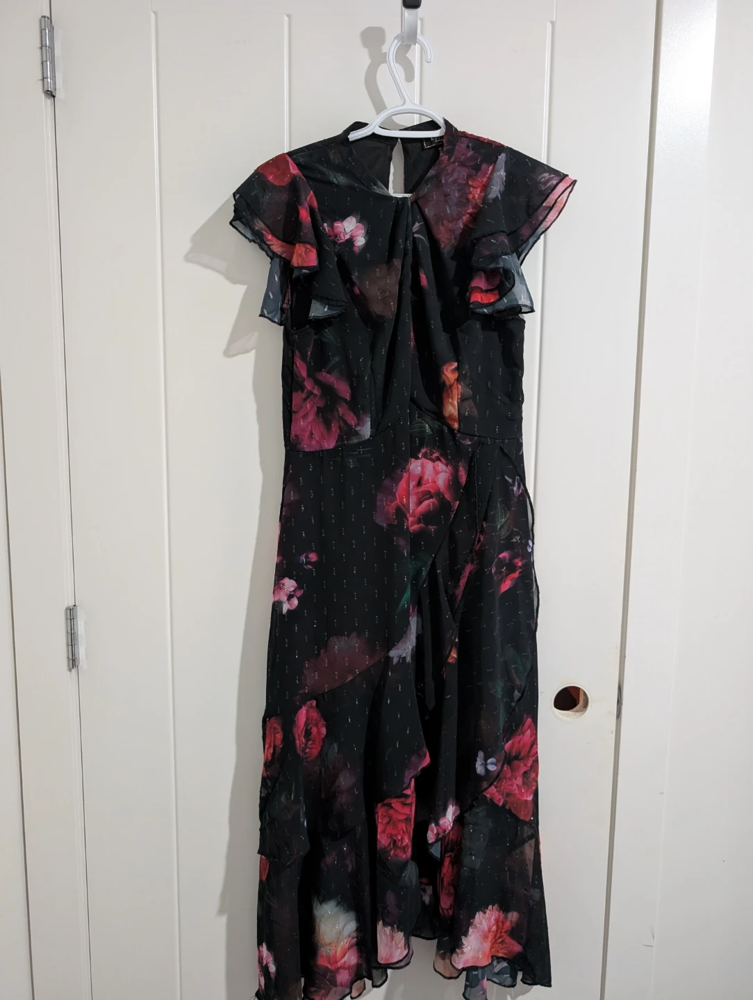 Black Floral Ruffle Maxi Dress - photo 2