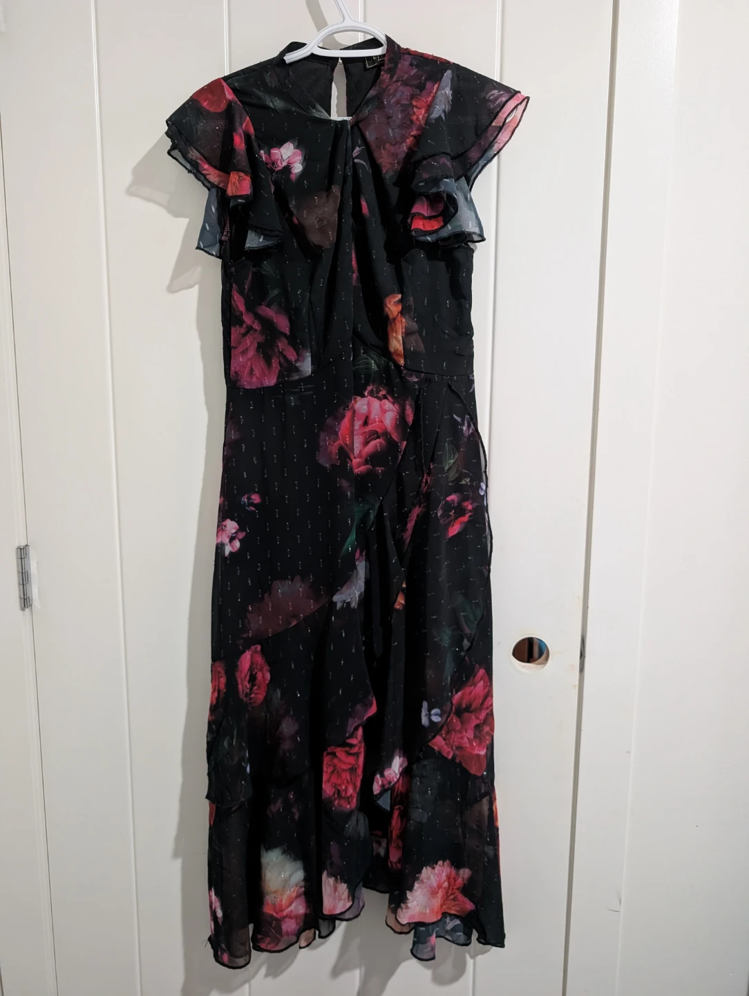 Black Floral Ruffle Maxi Dress - photo 3