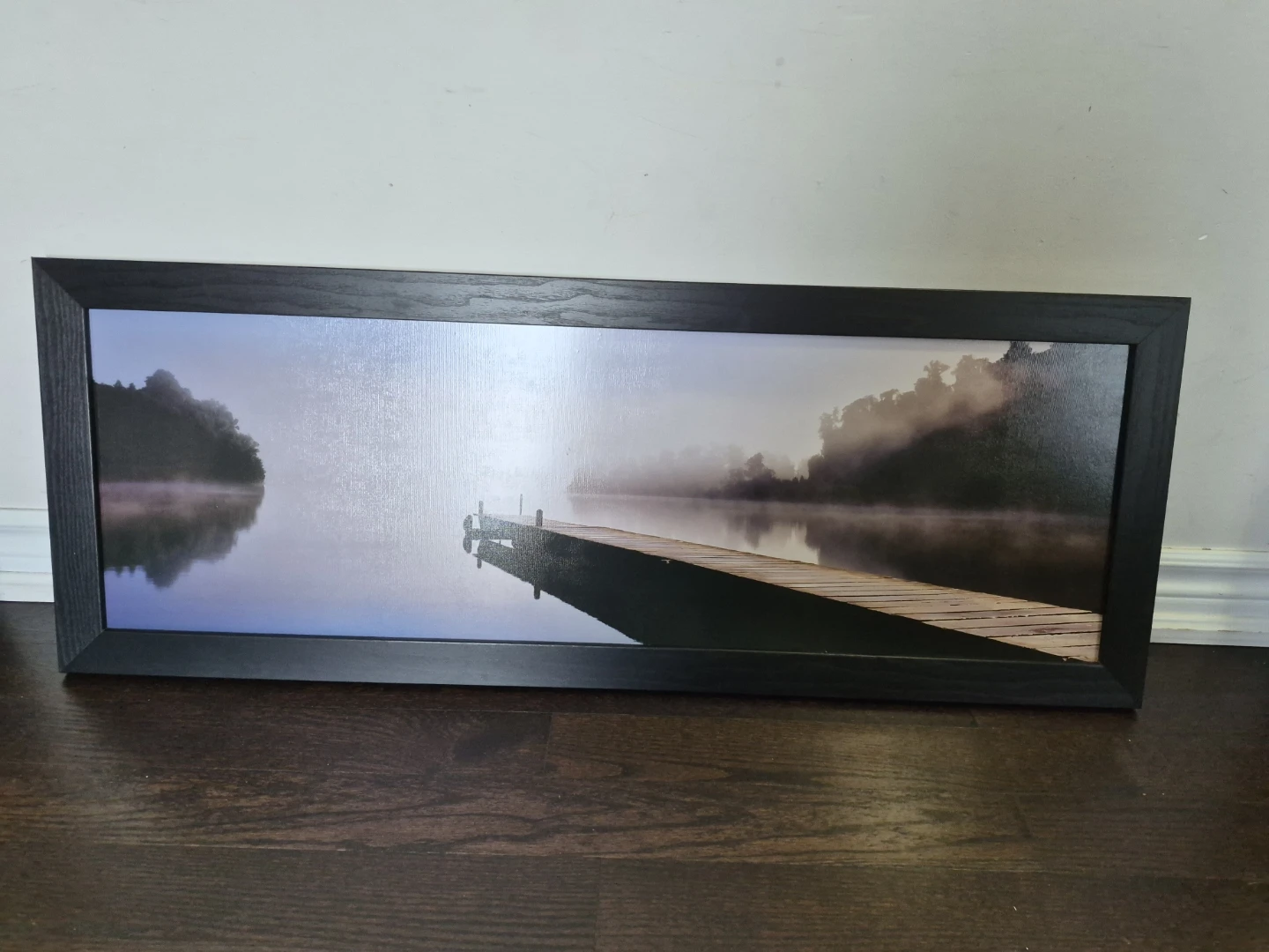 Framed Wall Art - Misty Lake with Dock