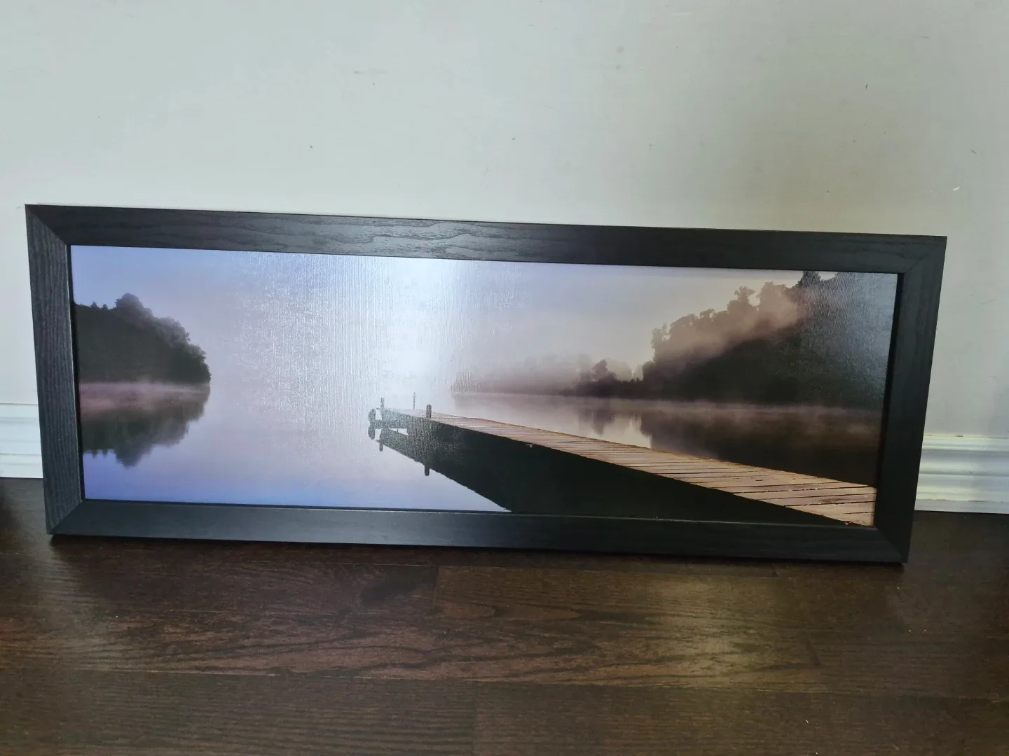 Framed Wall Art - Misty Lake with Dock