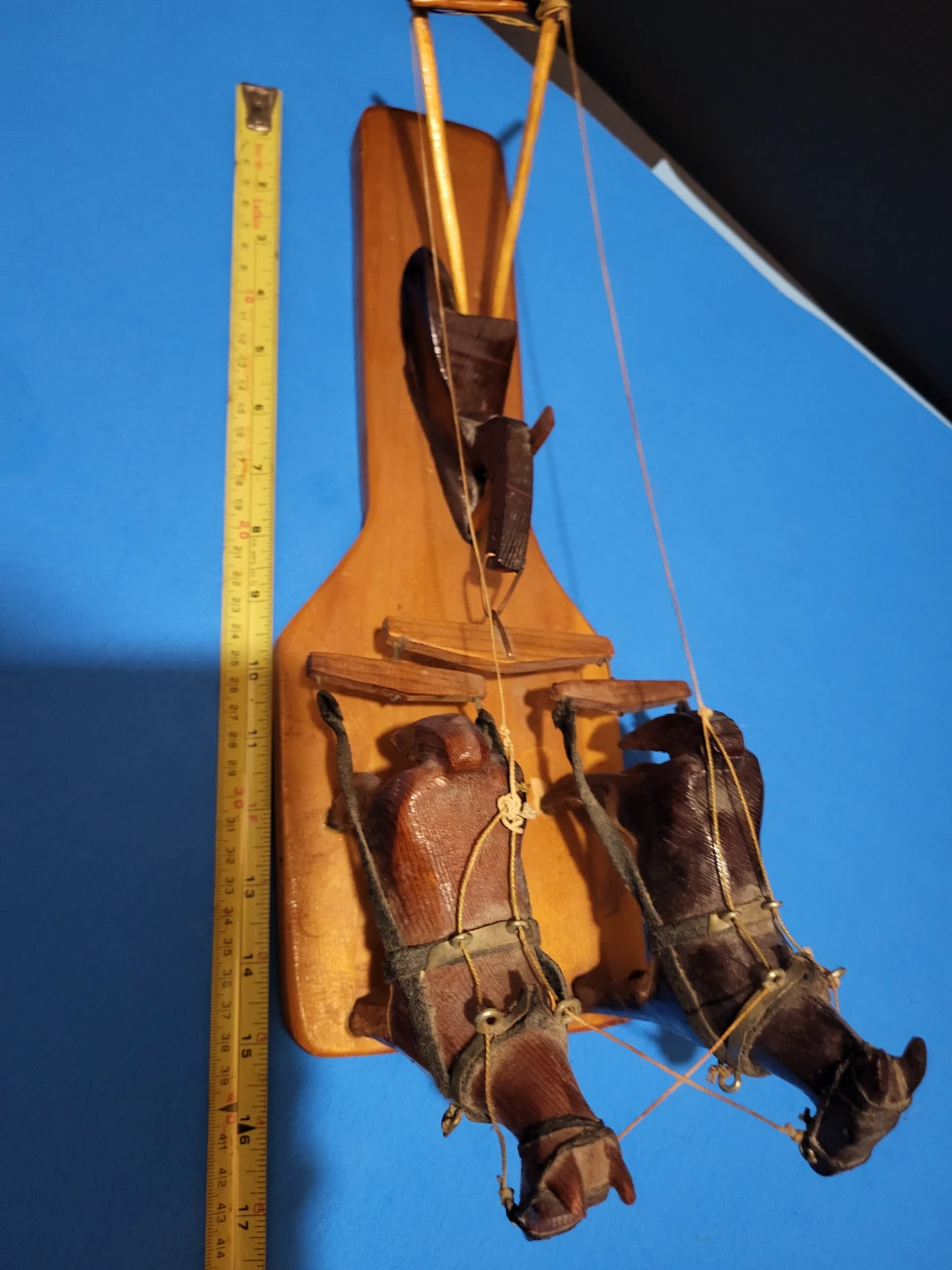 Vintage Wooden Horse Drawn Plough Souvenir - photo 4