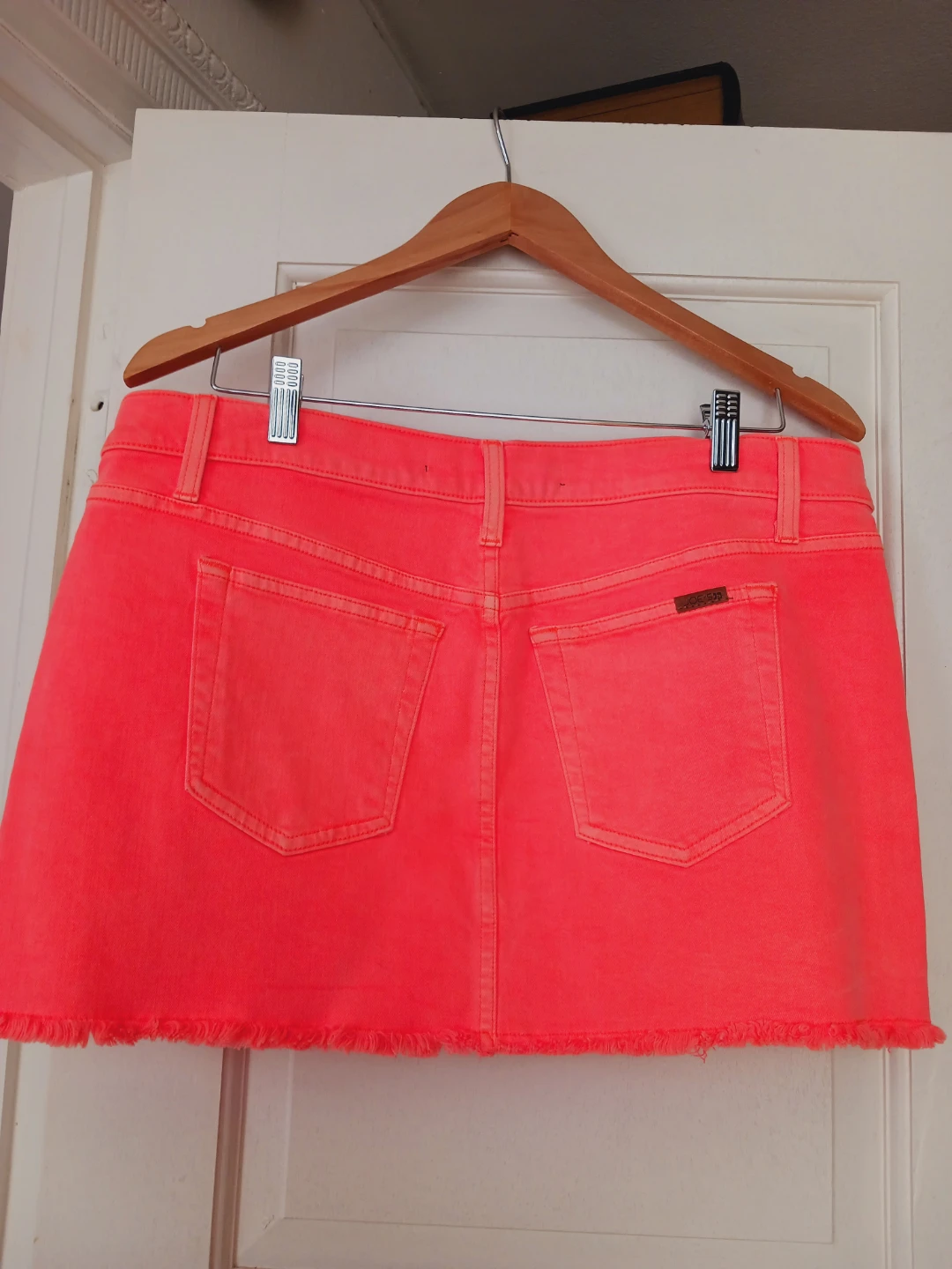 New !! Joe's Jeans Neon Orange Denim Mini Skirt W 32 - photo 3