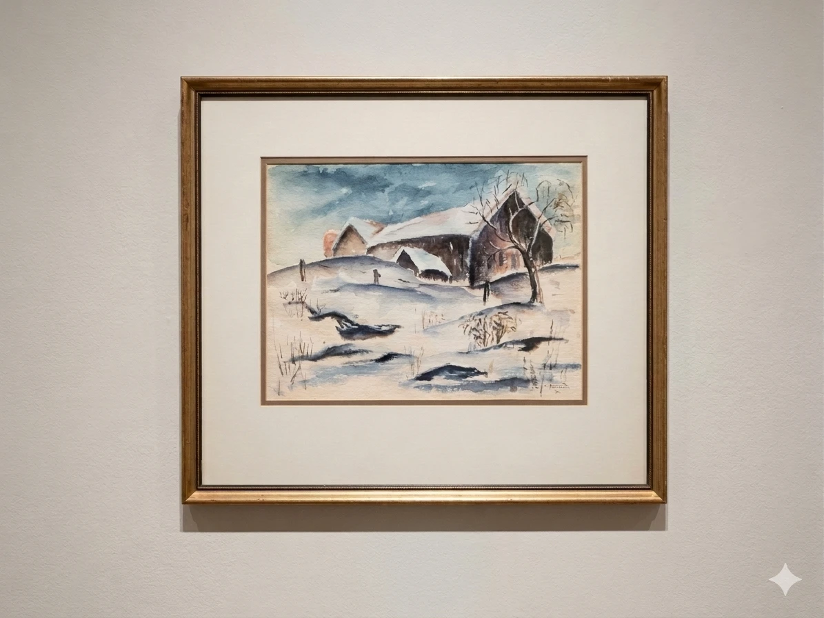 Original Framed Watercolor Painting by Artist Leslie Mirylees