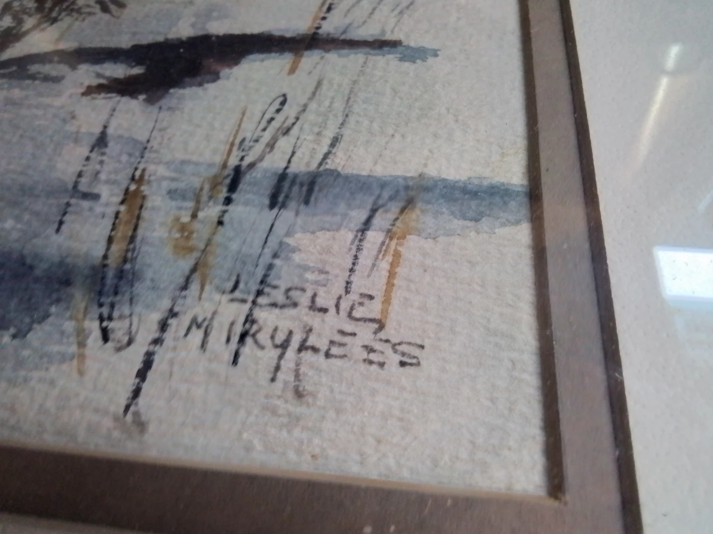 Original Framed Watercolor Painting by Artist Leslie Mirylees - photo 4