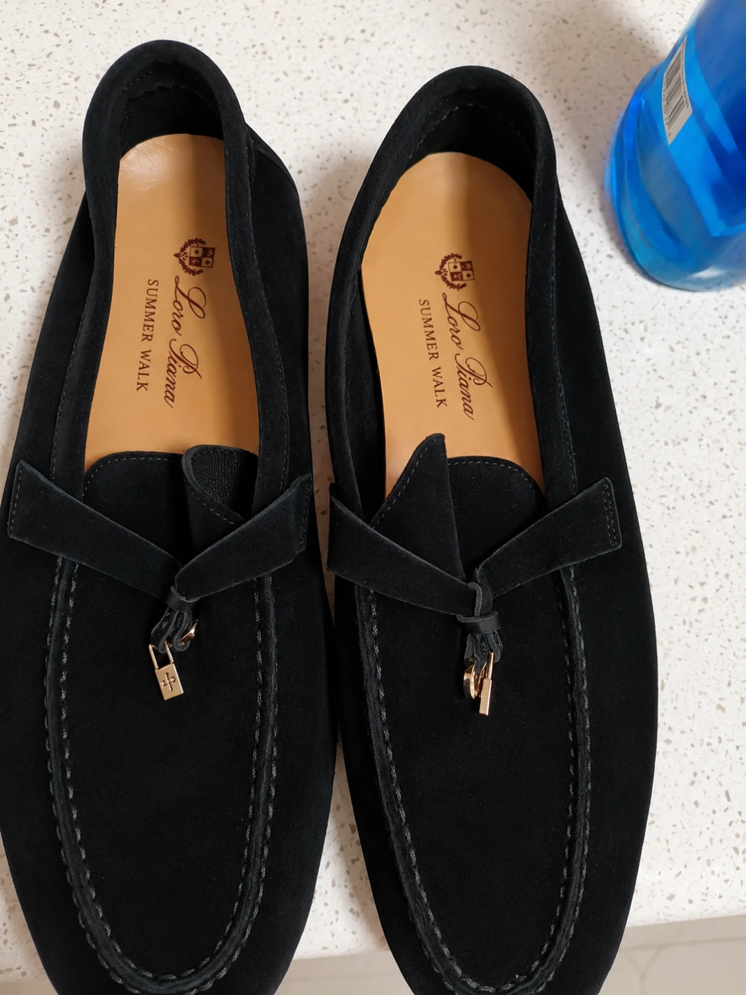 Loro Piana Summer Walk Loafers Black Suede