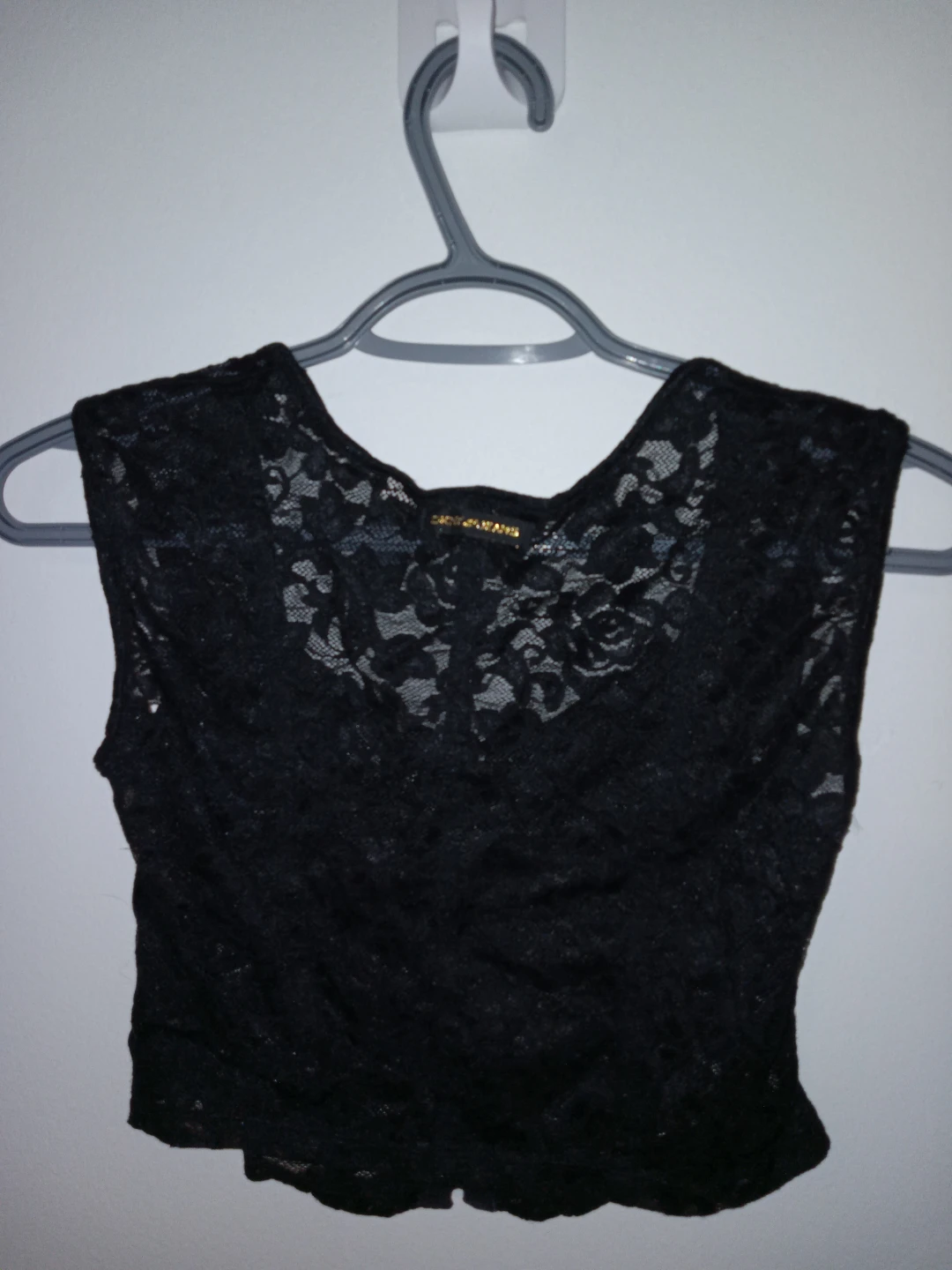 DKNY Jeans Black Lace Crop Top XS - photo 2
