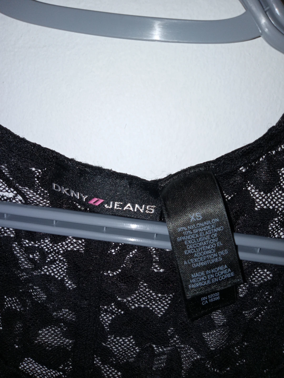 DKNY Jeans Black Lace Crop Top XS - photo 3