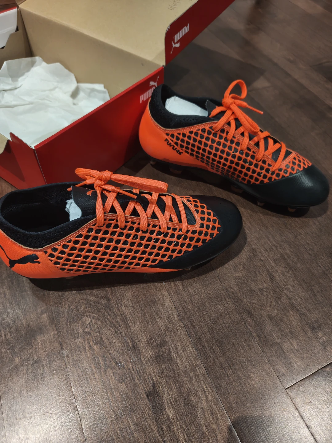 Puma Future 2.4 FG Jr Soccer Cleats - Orange/Black Size 5c (37) - photo 4