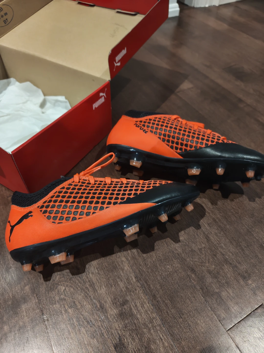 Puma Future 2.4 FG Jr Soccer Cleats - Orange/Black Size 5c (37) - photo 5