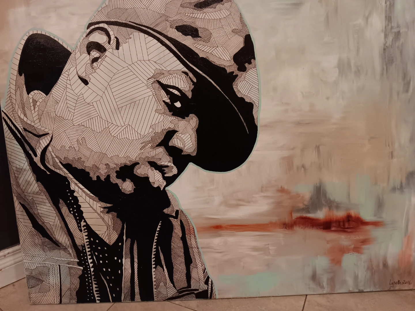 Painting of biggie smalls done by Morgan Lyneth 2016 - photo 5