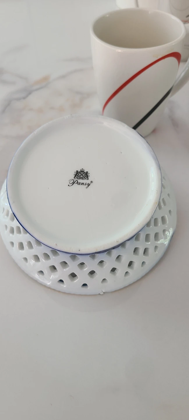 Decorative Ceramic Basket with Gold Trim - photo 4
