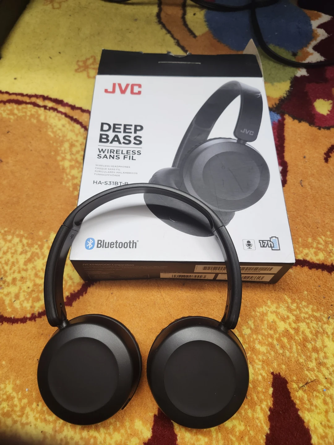 JVC HA-S31BT-B Deep Bass Wireless Headphones