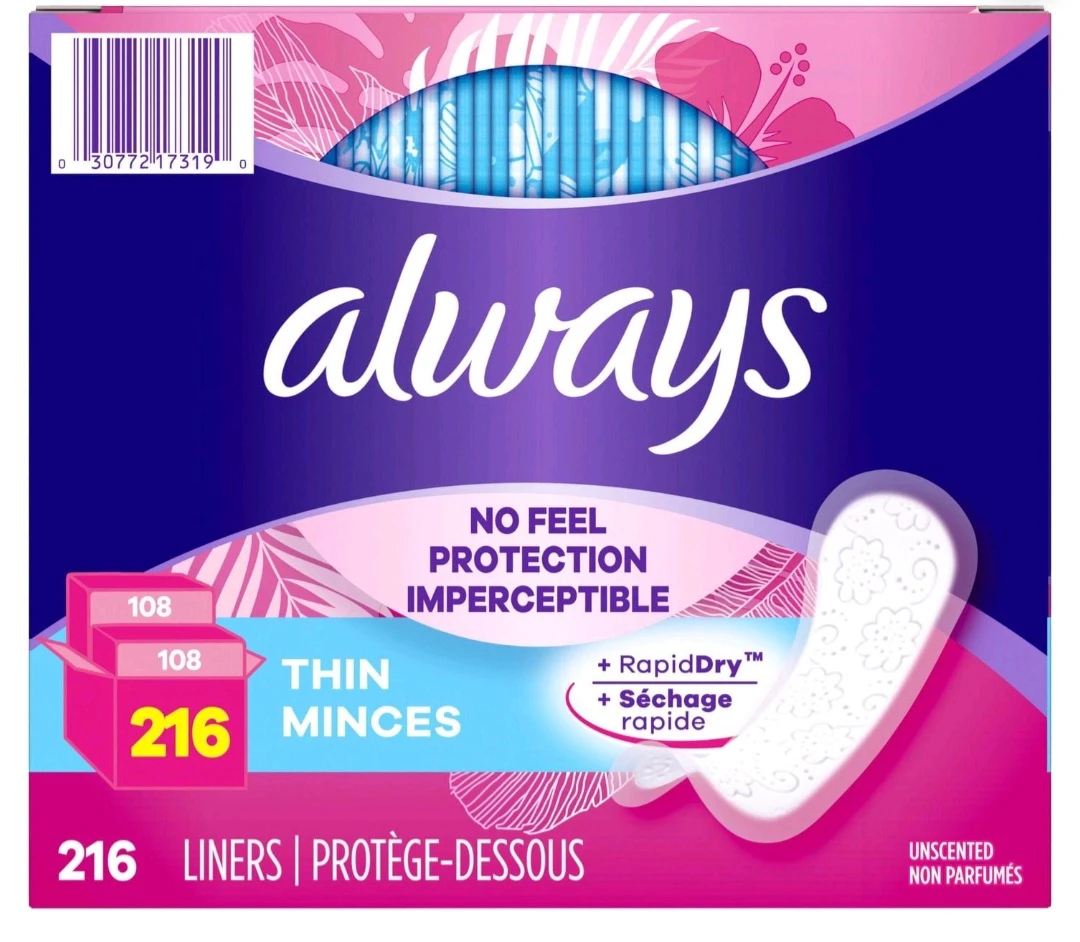 Always Thin Liners - 216 count pack