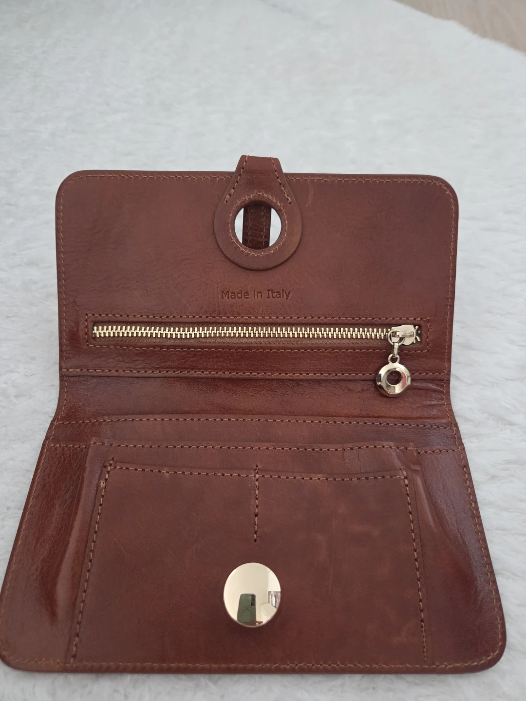 Brown Leather Clutch Wallet Made in Italy - photo 3