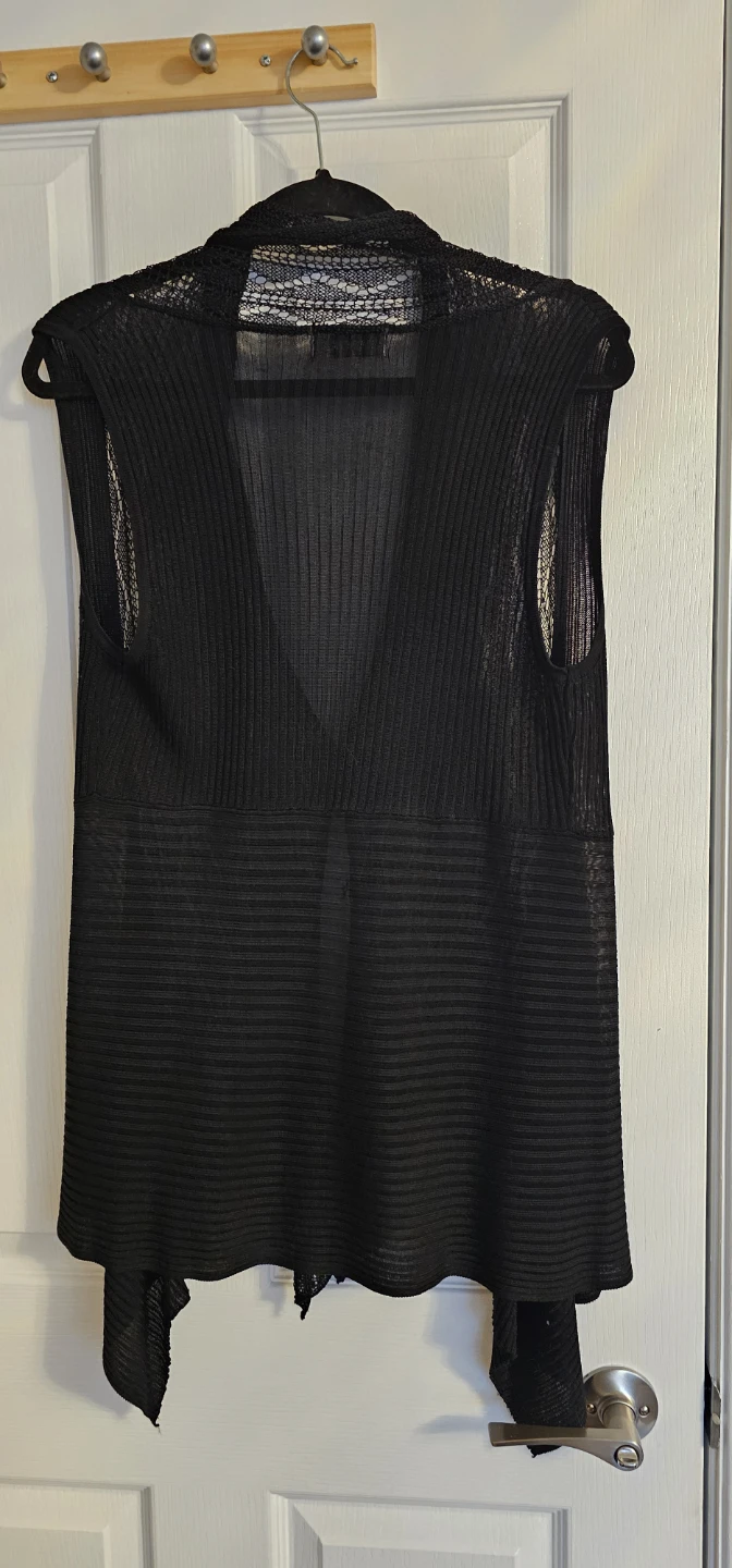 PICK Black Open-Front Knit Vest