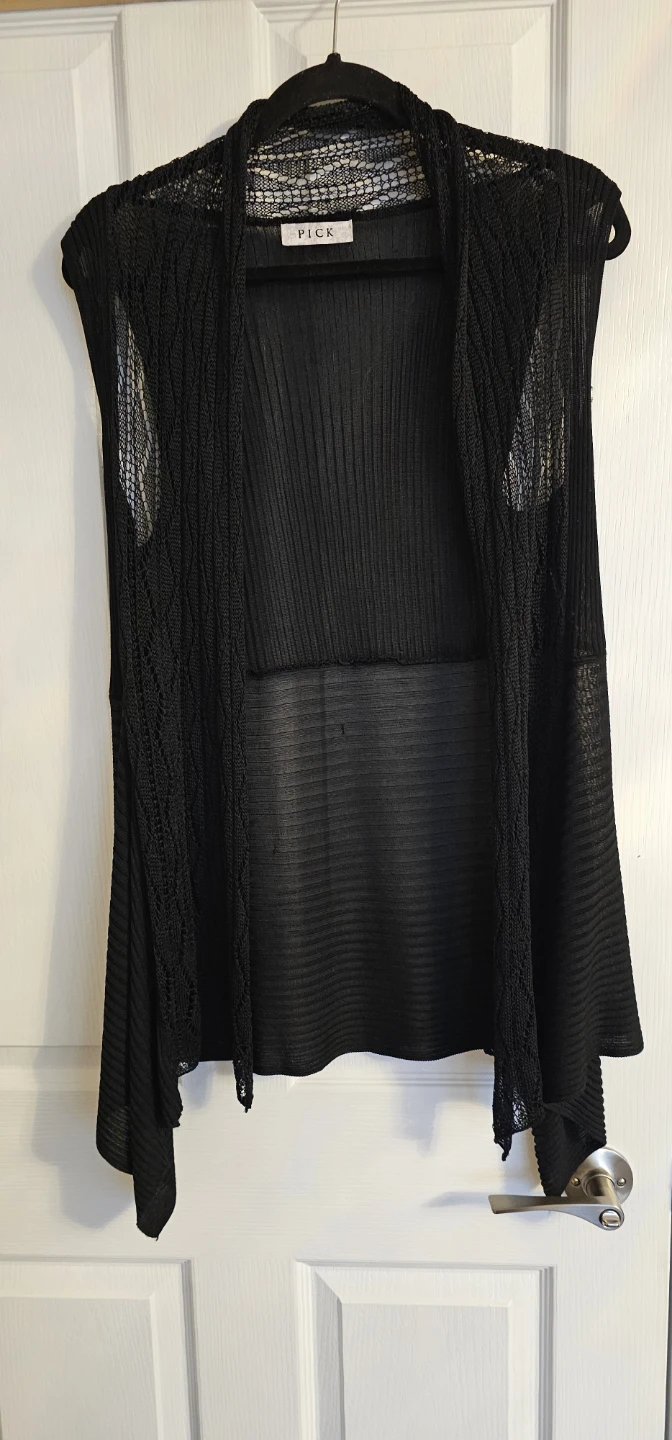 PICK Black Open-Front Knit Vest - photo 3