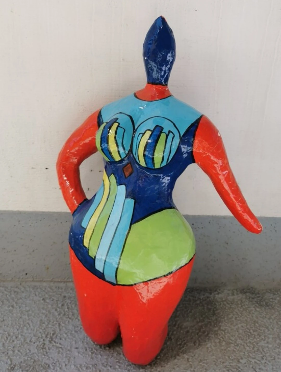 Vintage Hand-Painted Papier-Mâché Female Torso Sculpture