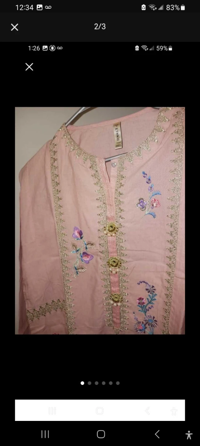 Light Pink Embroidered Kurti women - photo 2