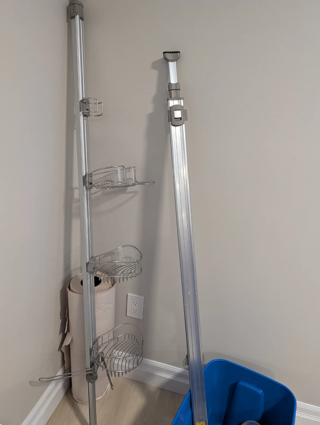 2 Tension Pole corner Shower Caddies with Shelves