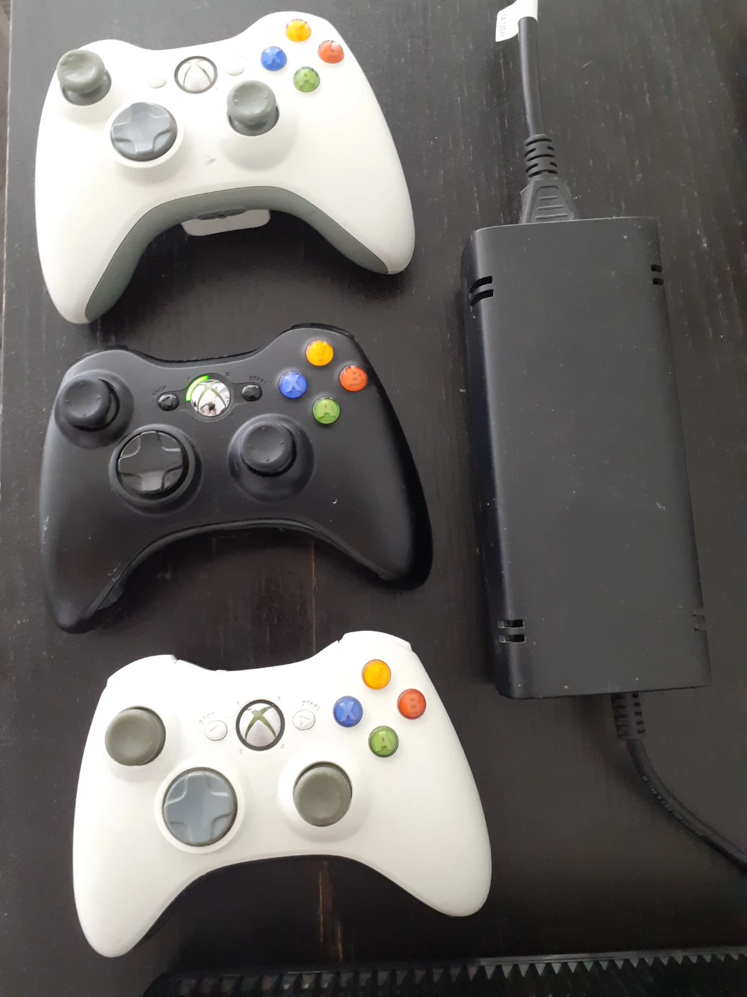Xbox 360 S Console with 3 Controllers and Power Brick - photo 2