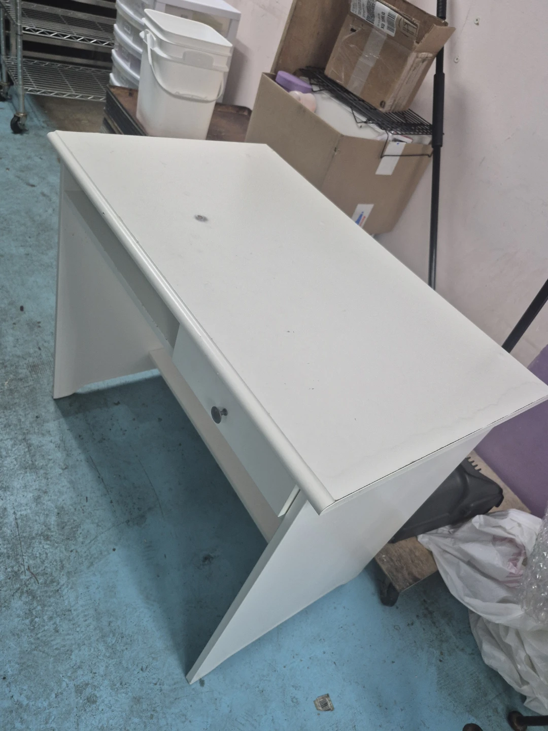 White Desk with Drawer
