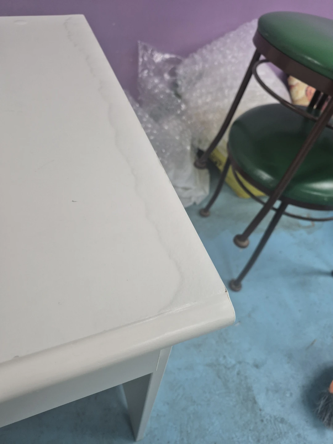 White Desk with Drawer - photo 2