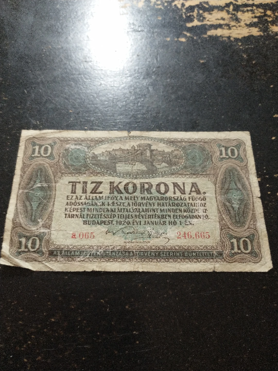 1920 Hungary 10 Korona Banknote
