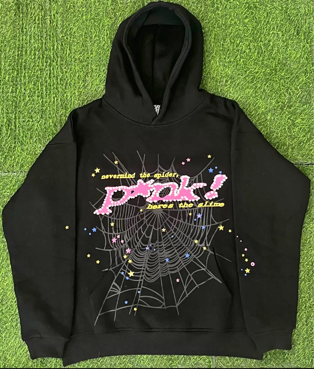 SP5DER Pink Spiderweb Hoodie