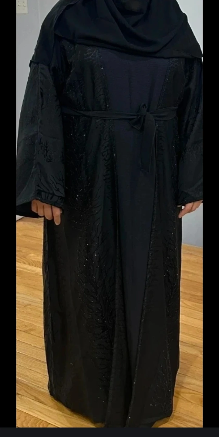 Black Abaya with Embellished Detail