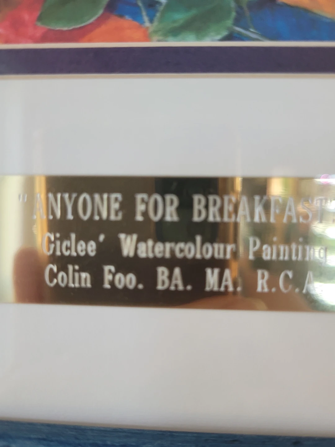 Giclee Watercolour Painting "Anyone for Breakfast?" by Colin Foo - photo 3