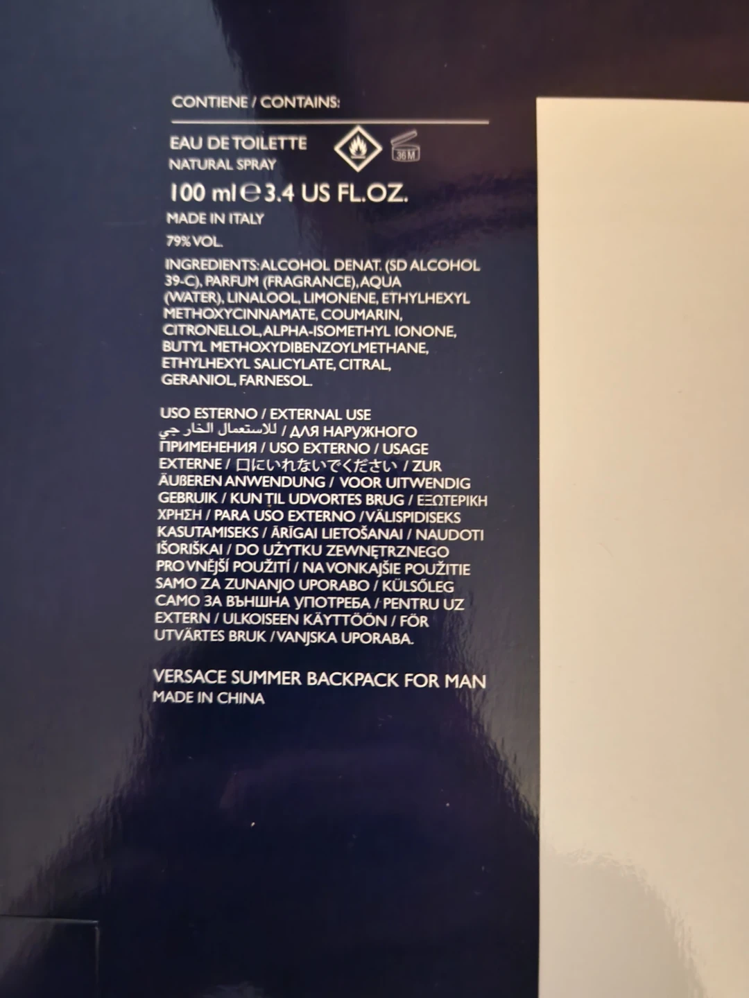 Versace Dylan Blue Cologne with Backpack - photo 3