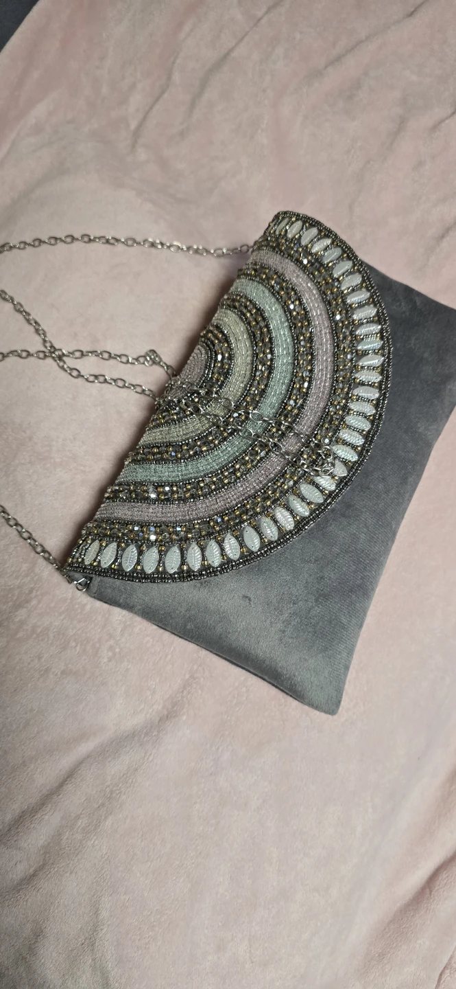 Embellished Clutch Purse with Chain Strap