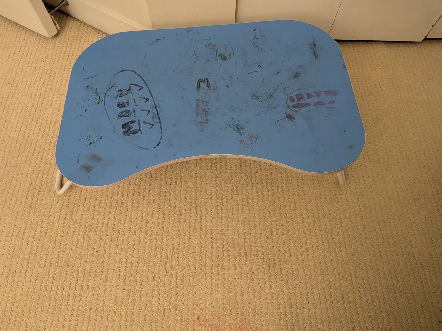 Blue Folding Lap Desk with White Legs - photo 2