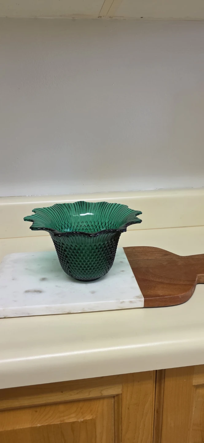 Green Glass Decorative Bowl