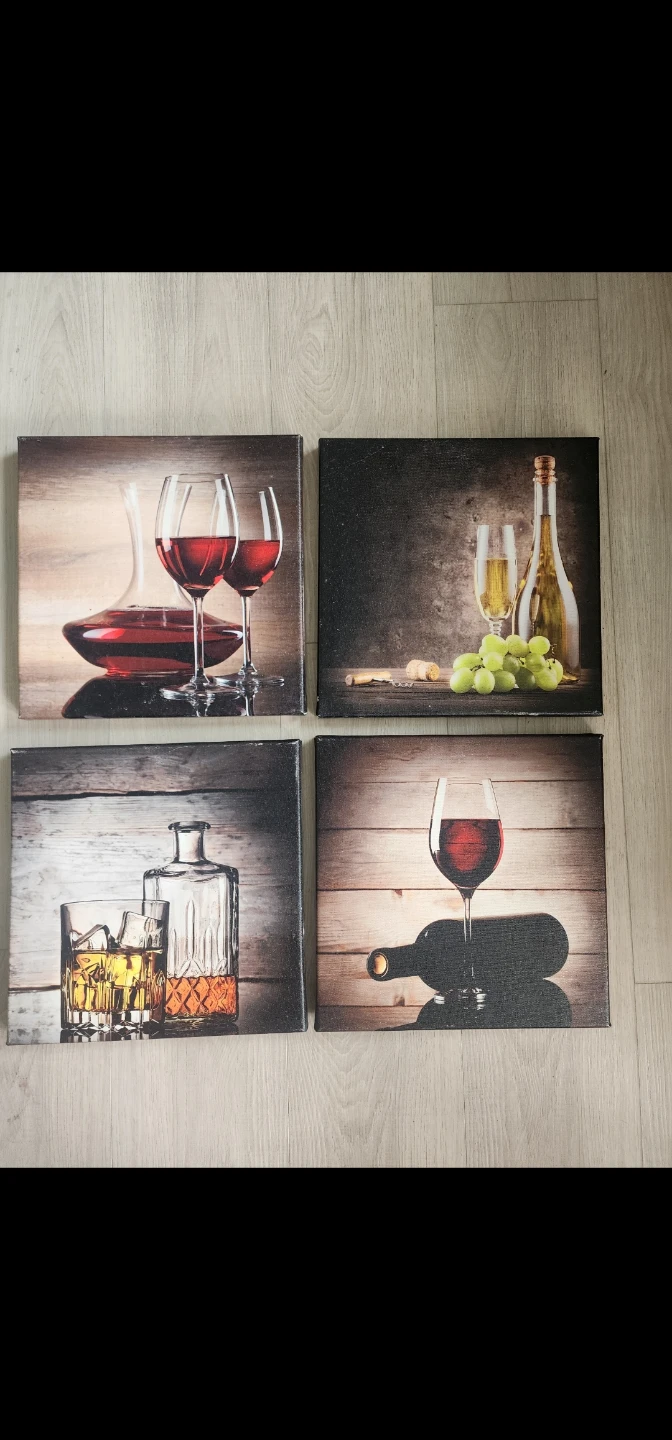 Set of 4 Wine & Spirits Canvas Prints