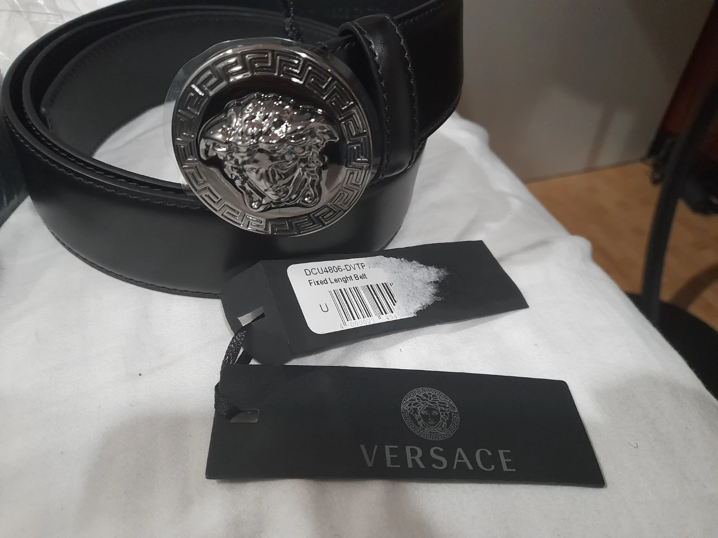 Versace Black Leather Medusa Belt