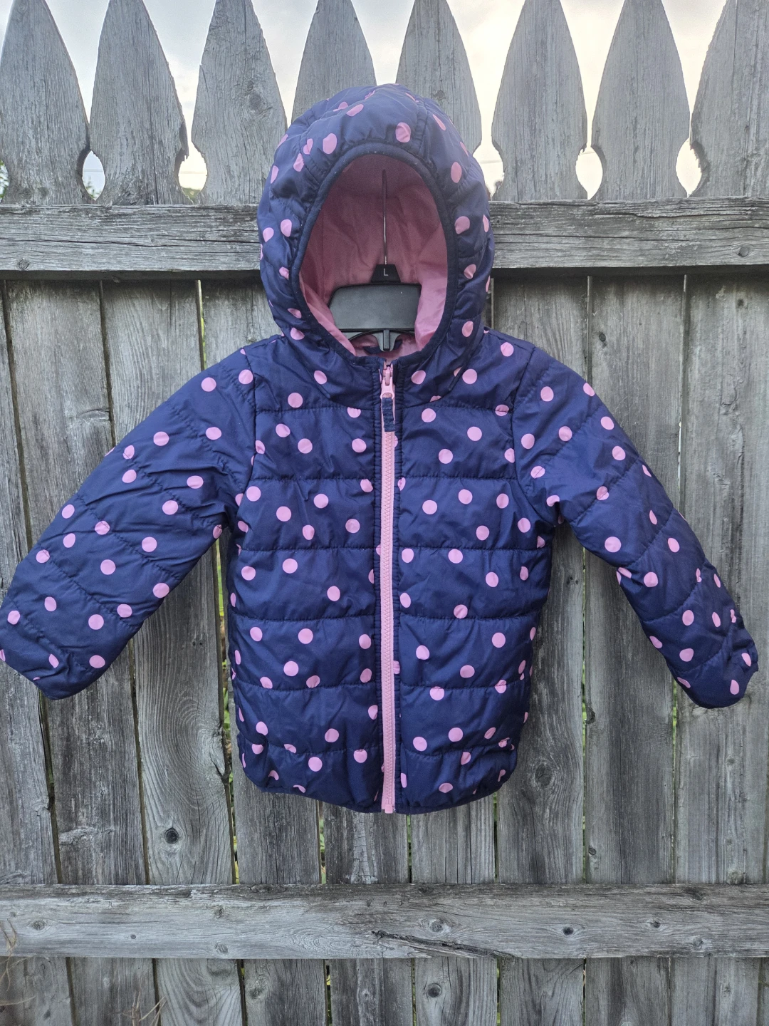 Carter's Girls' Navy & Pink Polka Dot Puffer Jacket Size 4T