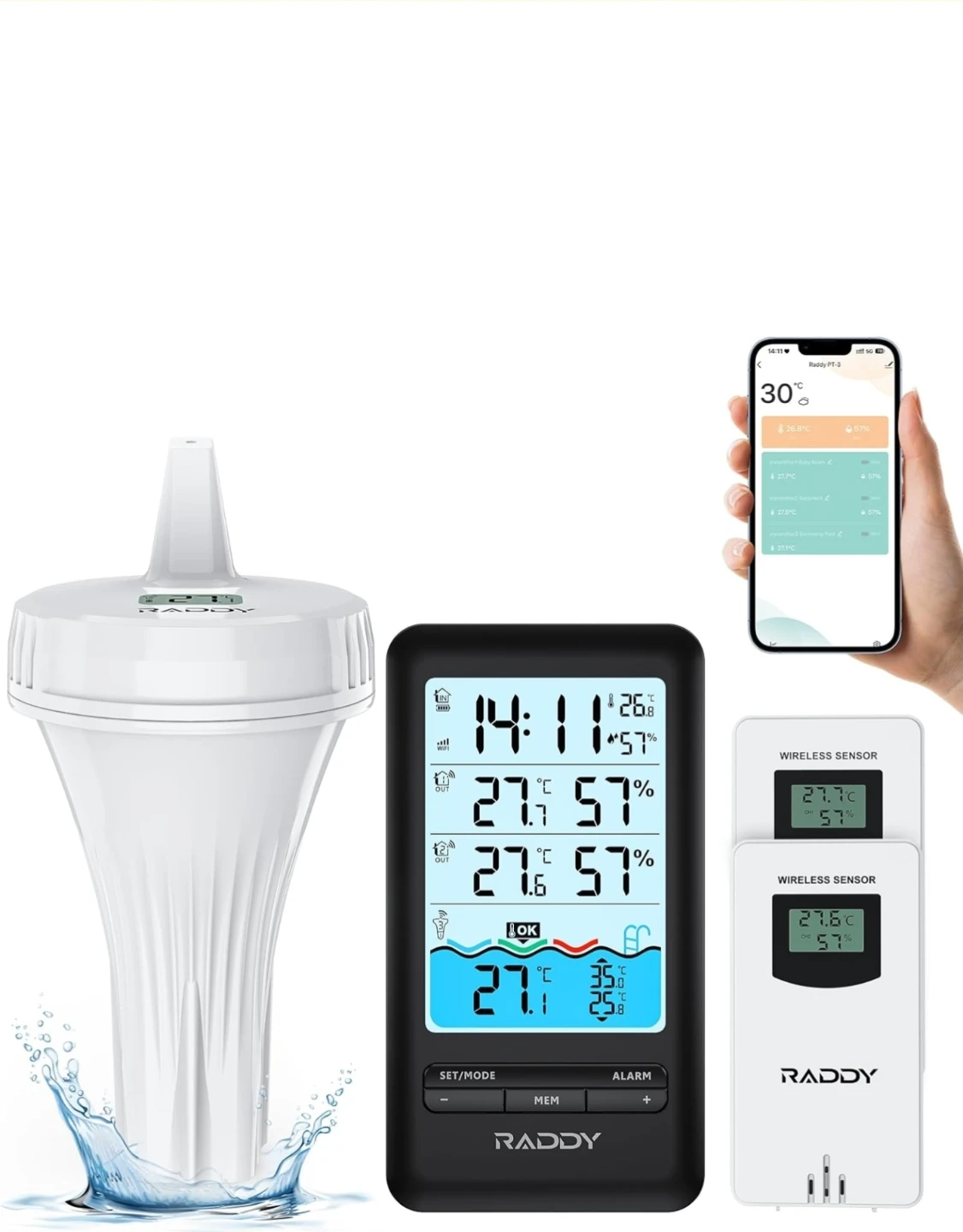Raddy Wireless Temperature and Humidity Monitor