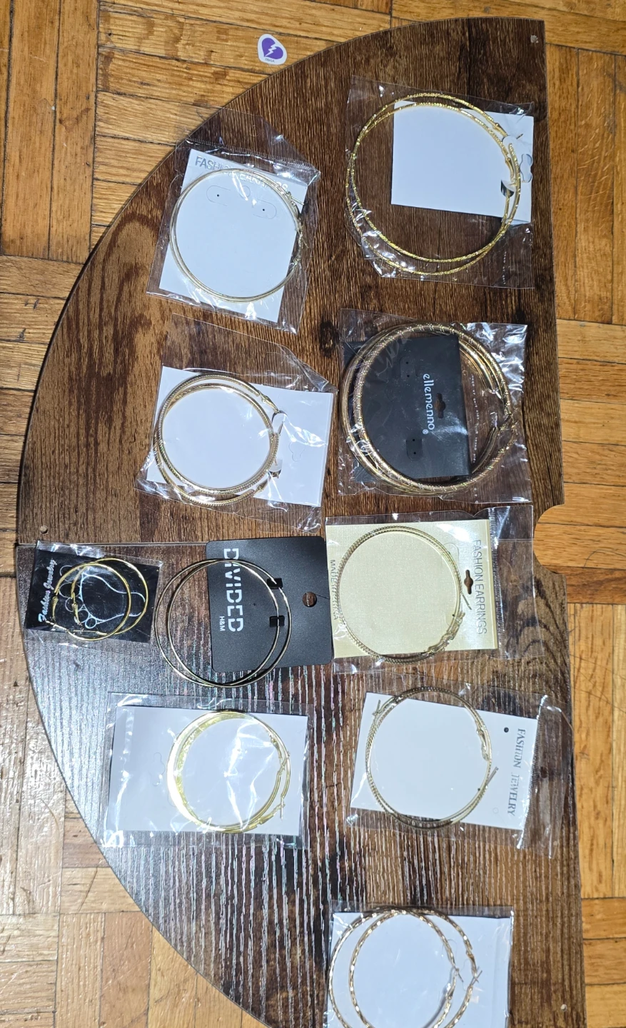 NEW $5 Mixed lot of gold-tone hoop earrings