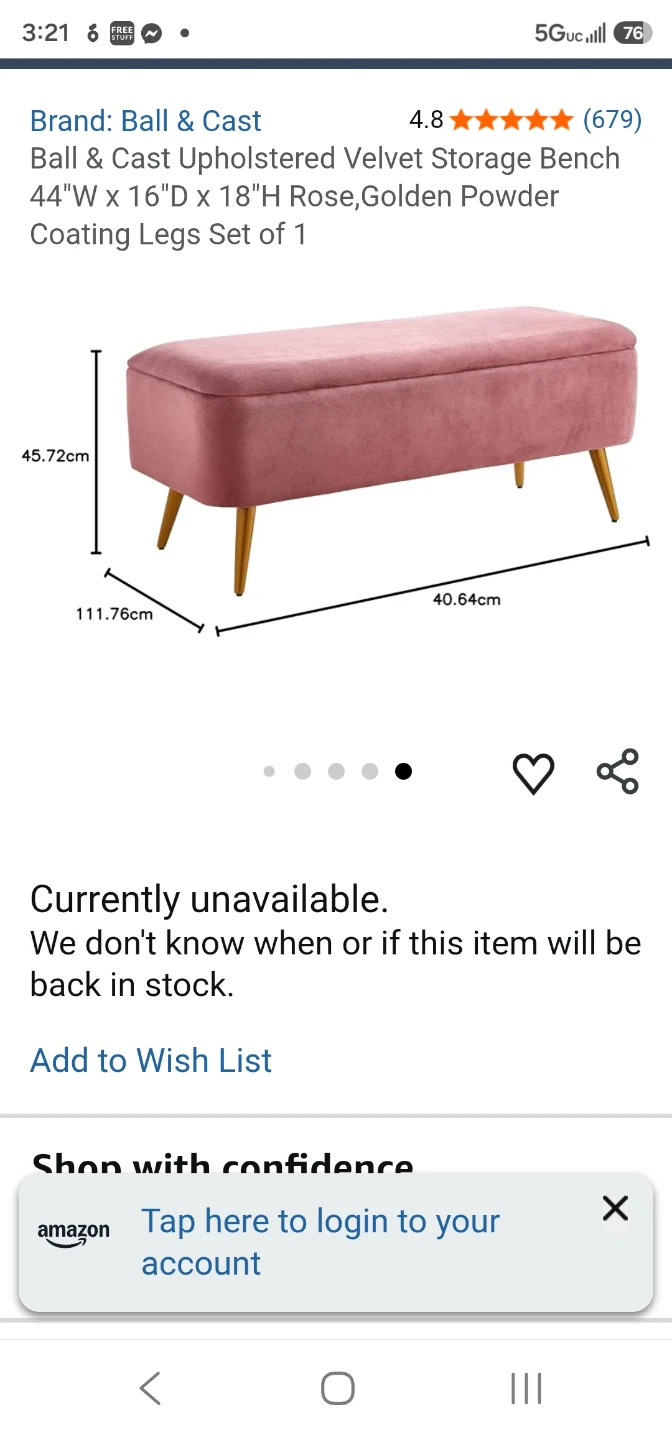 Ball & Cast Upholstered Storage Bench - photo 5