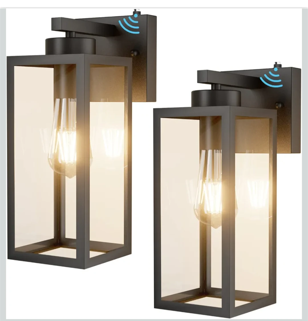 Modern Outdoor Glass Wall Sconce - Matte Black