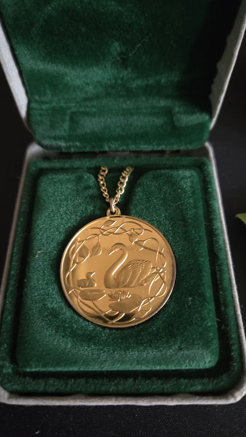 1977 Mother's Day Pendant - Sterling Silver Plated in 24kt Gold