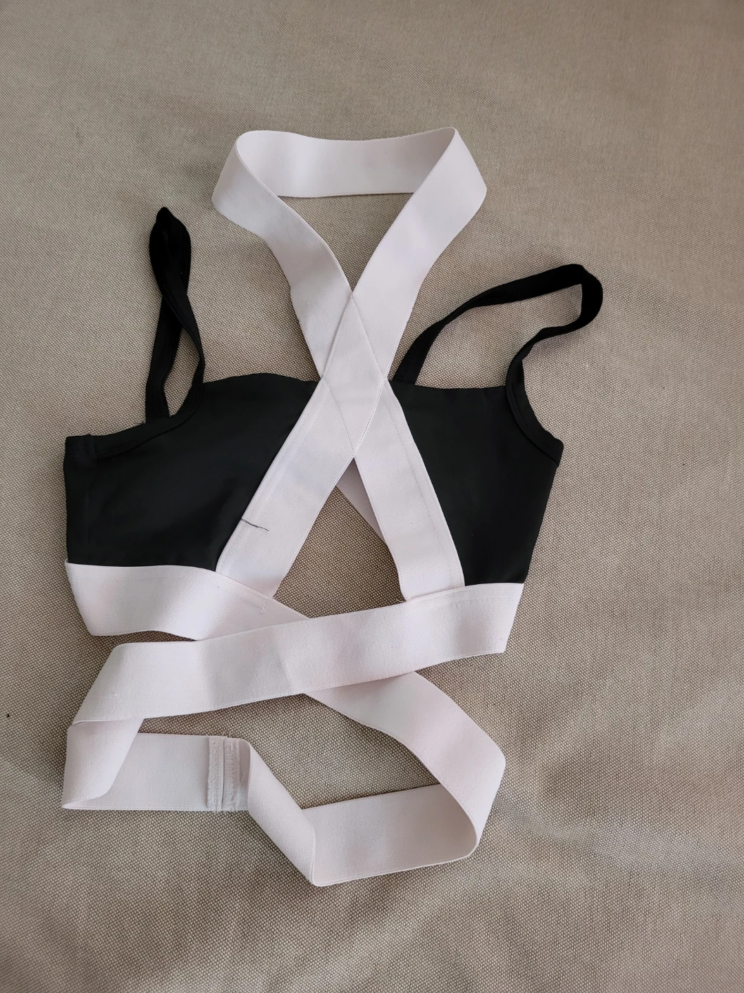 Black and White Wrap Crop Top