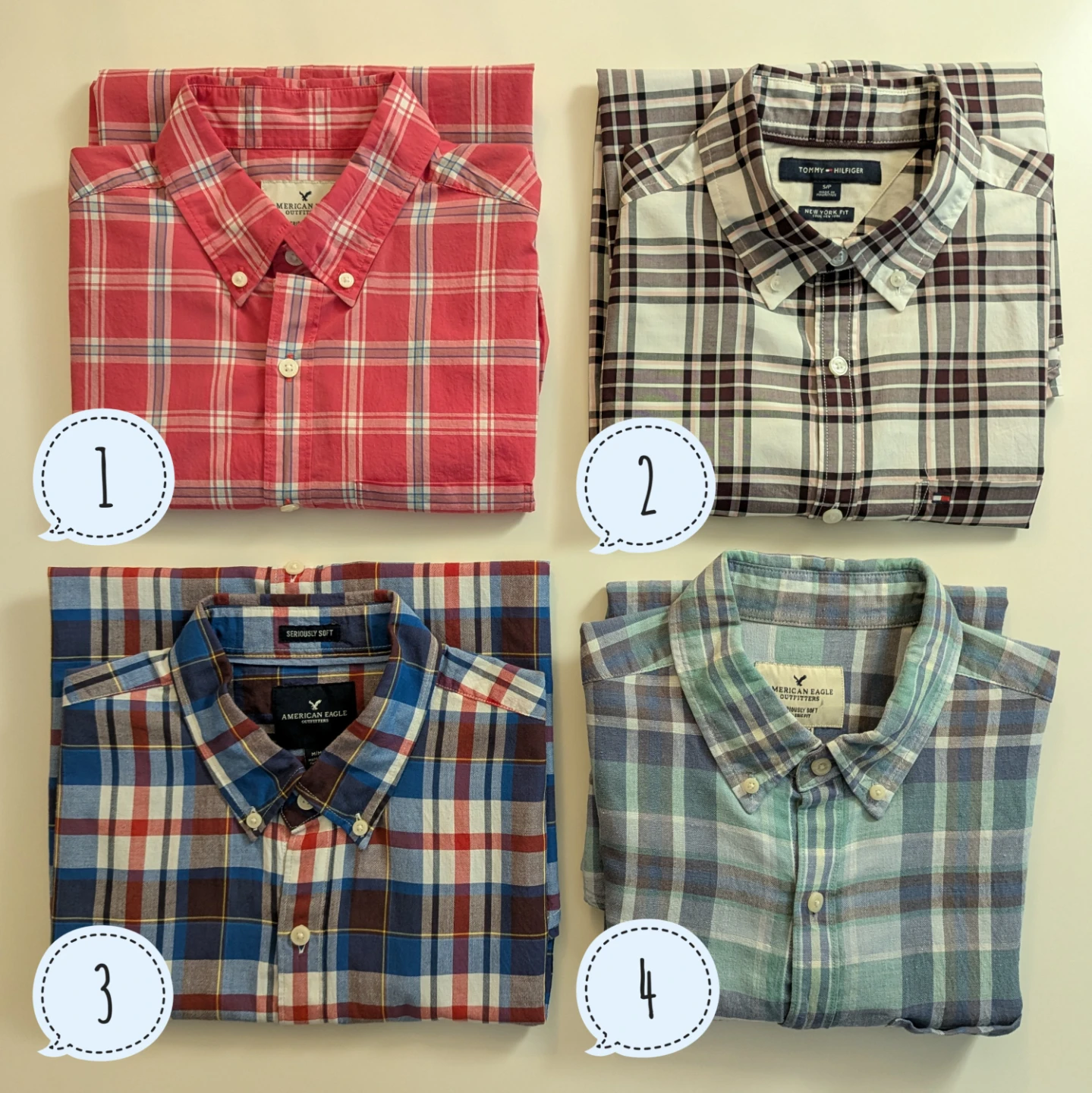 4 Shirt Men's Bundle (Sizes S & M)