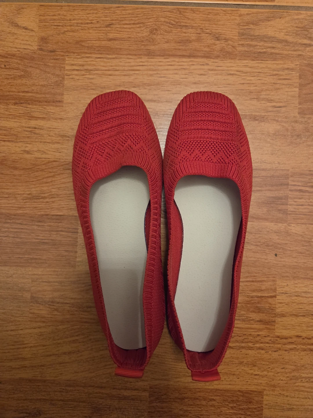 Women's Red Knit Ballet Flats