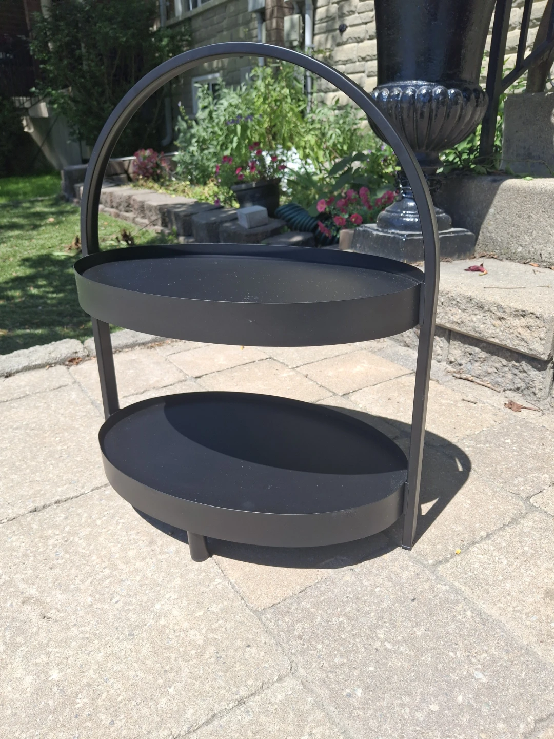 Black Metal 2-Tier Serving Tray